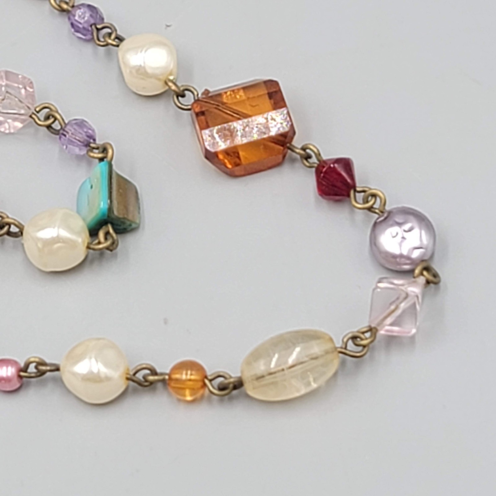 Cookie Lee Multicolor Bead Necklace Shell Eclecti… - image 4