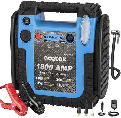 Arrancador coche 1800A compresor 260PSI batería 20000mAh USB LED portátil, Nuevo