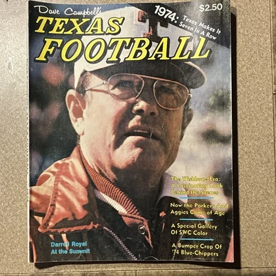 Dave Campbell's Texas Football Magazine 1974 Original Vintage Darrell Royal - Image 1 of 2