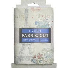 1 Yd Piece - Lighthearted in Paris Eiffel Tower Cotton Fabric Precut M412.17