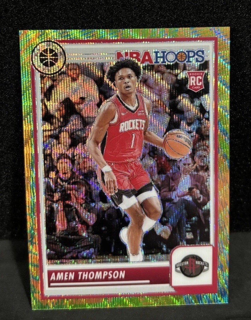 2023-24 Hoops Premium Stock Amen Thompson #86 Multi-Wave Prizm RC SSP ROCKETS 🚀