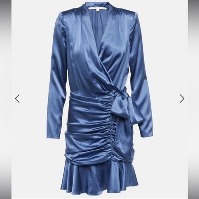 Veronica Beard Agatha Silk Satin Wrap Dress Size 6 NWT $698