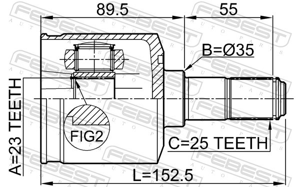 Fits FEBEST 1211-LAN INTERNAL CV JOINT HYUNDAI MATRIX 01: -OCT 2006 ( ⭐UK Stock⭐