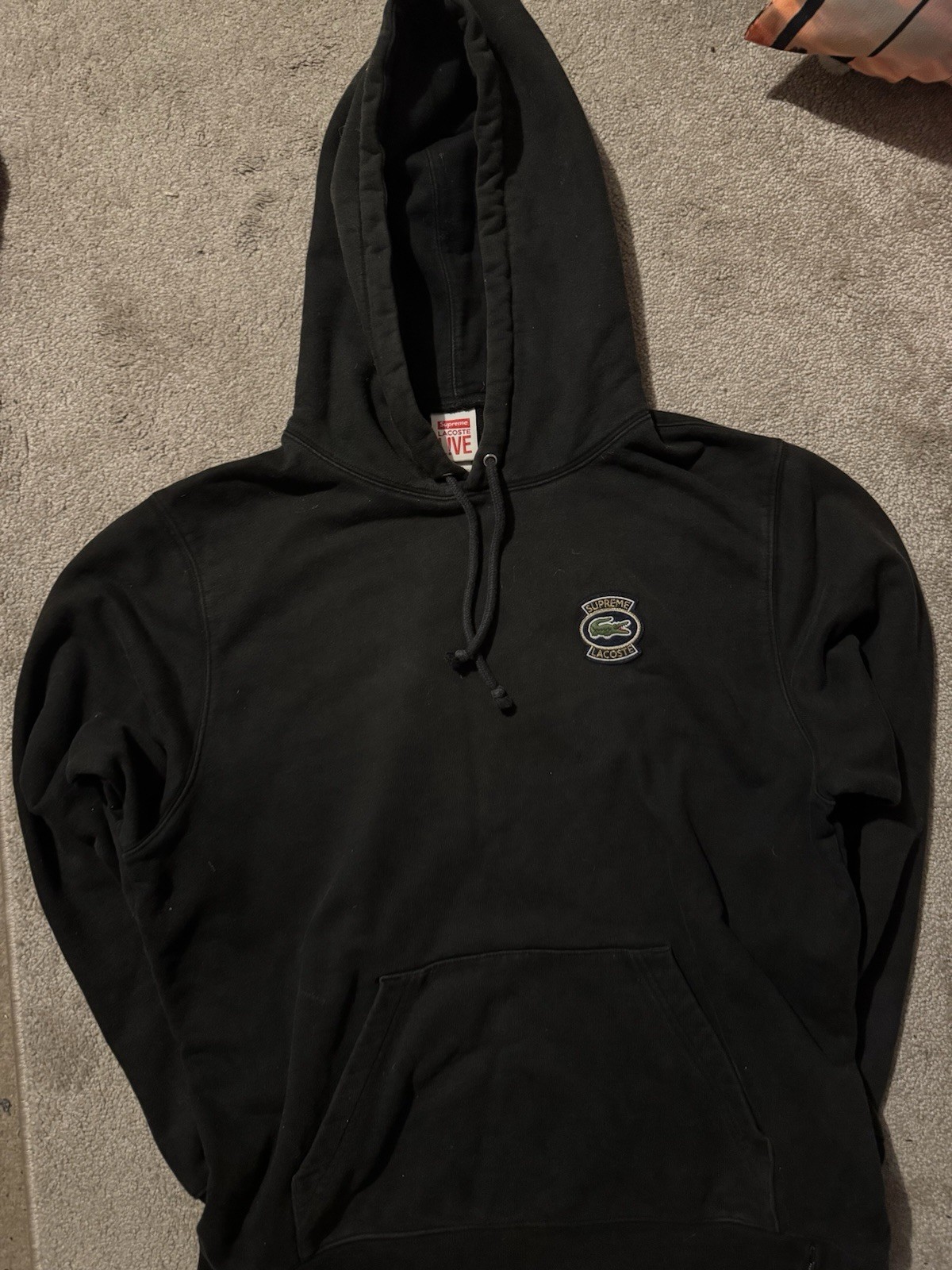 Supreme X Lacoste Men’s Hoodie| Black Size Medium Used
