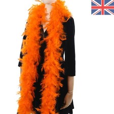 Versatile 2 Yards Orange Feather Boa - 60g Fluffy Feathers for Any Celebration