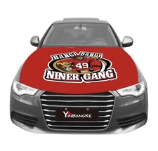 San Francisco 49ers Car Hood Cover Sports Flags 60” X 48”  Bang Niner Gang  Auto