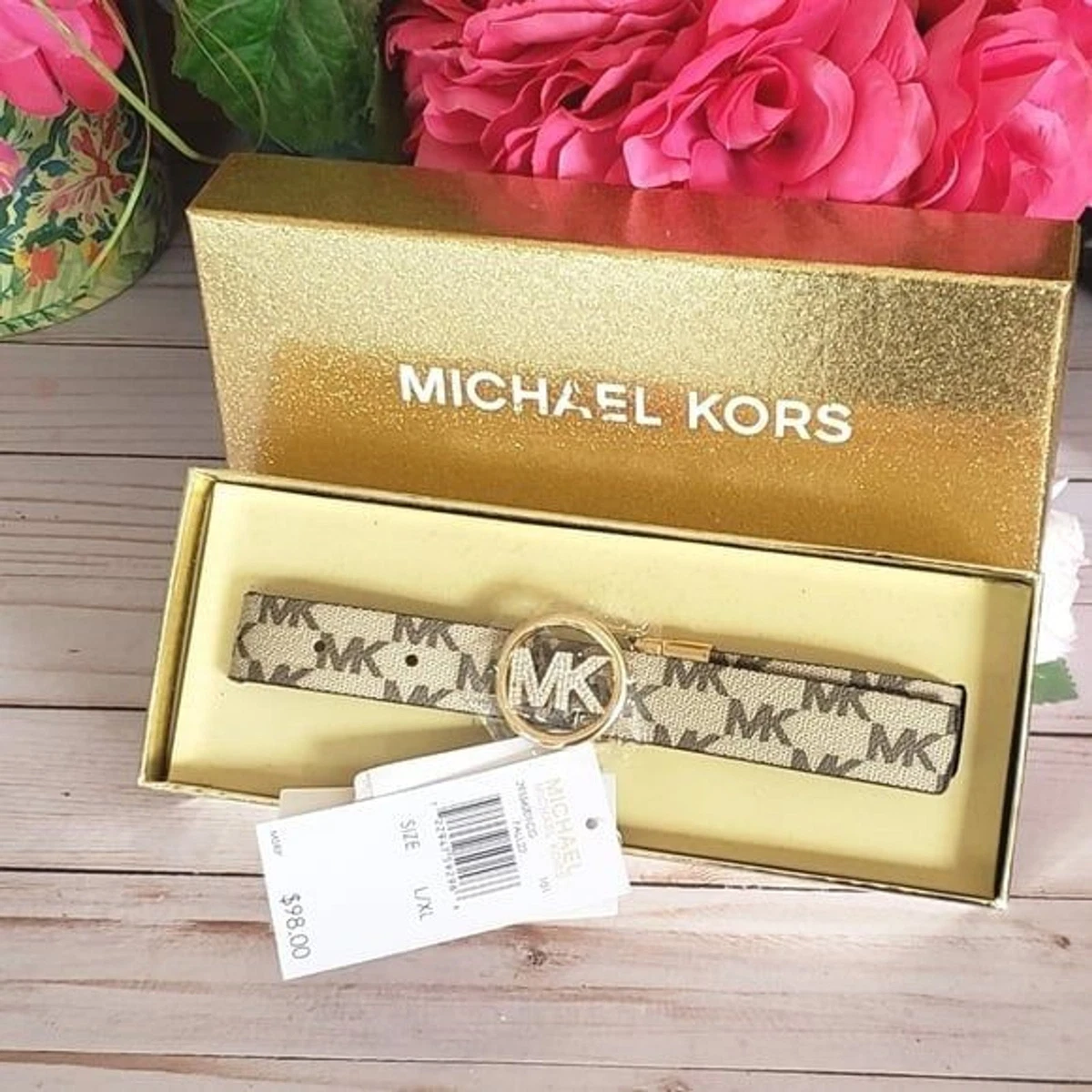 MK Logo vanilla & pink reversible belt. s-l1200.jpg main image 3