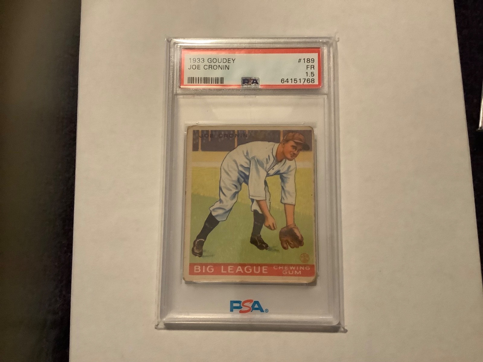 1933 Goudey JOE CRONIN #189 - PSA 1.5