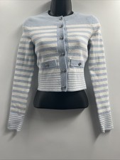 Sandro Womens Long Sleeve Striped Button Sky ...
