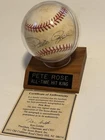 Pete Rose Signed Baseball Rawlings All-Time Hit King W/ COA and Stand