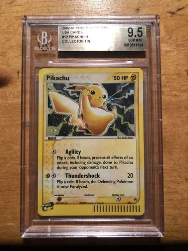 SWIRL 2003-06 Pokemon Promos Black Star 12 Pikachu Ex Series Coll Tin BGS 9.5