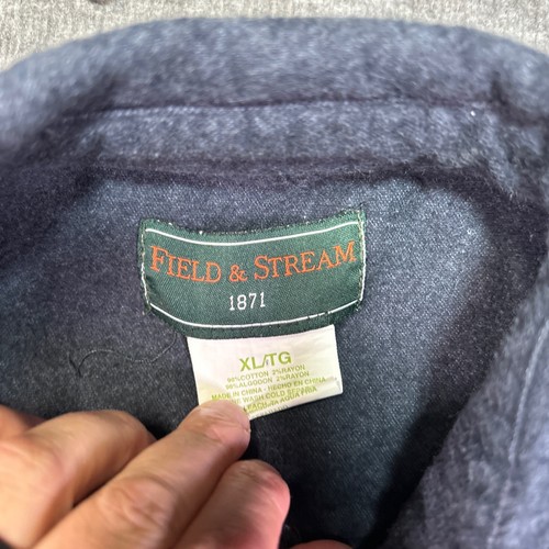 Field And Stream Chamois Shirt Mens Extra Large Gray Work Outdoor Rugged Classic - Picture 2 of 8