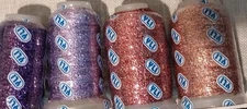 4X spools of Candlelight metallic yarn in 4 colors weaving/crochet/punch needle