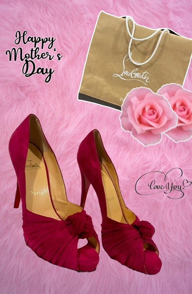 Stunning Christian Louboutin Lady Gres Peep Toe Heels 37 US 6.5 - Image 2 of 4