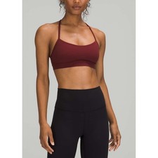 LULULEMON Flow Y Nulu  Sports Bra In Burgundy