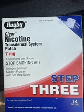 NEW - Rugby Clear Nicotine Transdermal System Patch Step 3 7mg NDC0536589488