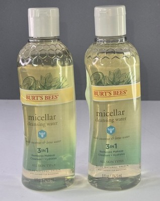 Lot Of 2 Burt's Bees Micellar Cleansing Water with Coconut & Lotus Water 8 Oz 