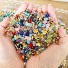 Half Pound Assorted Glass Beads for Jewelry Making, 2-16mm Colorful Crystal Bead