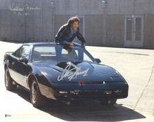 WILLIAM DANIELS DAVID HASSELHOFF AUTOGRAPH SIGNED KNIGHT RIDER 16x20 BECKETT BAS