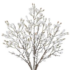 3Pcs Artificial Cotton Branches Fake White Flowers for Winter Spring Indoor B...