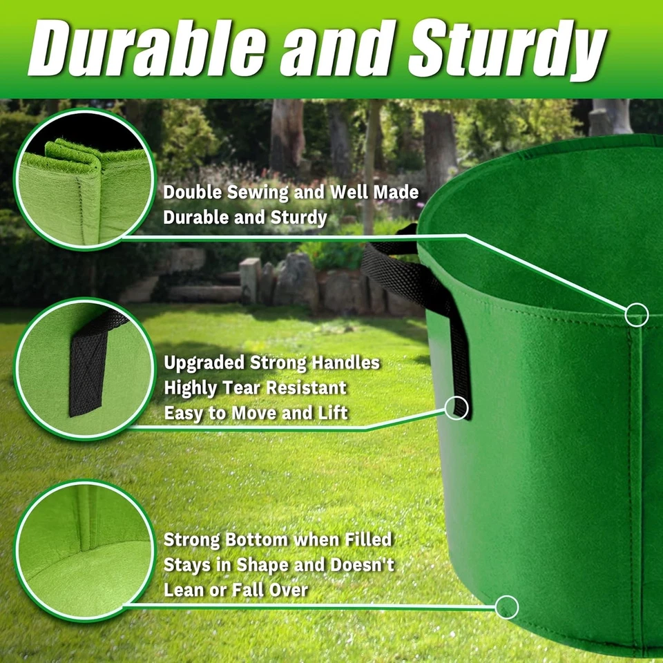 5 Gallon Grow Bags, 7 Pack Colorful Fabric Plant Pots 5 Gallons, Multicolor  - Image 2 of 4