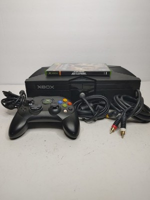 Original Microsoft Xbox Console Bundle W OEM Controller Tested