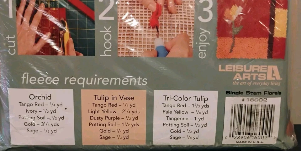 Vintage Leisure Arts Hooked On Contempary  Fleece Latch Hook Rug Pattern-NIP - Image 3 of 4