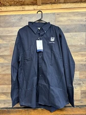 Cutter & Buck Shirt XXL men's dark blue Chevron Human Energy Button Up NEW