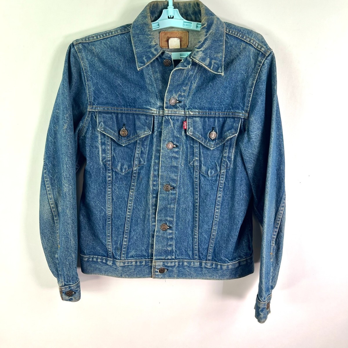Levi's Vintage 80s Type 3 Denim Jacket Dark Blue Acid Wash Size