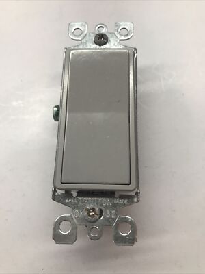 Leviton Decora 15 amps Single Pole Rocker AC Quiet Switch Gray 5603-2GY