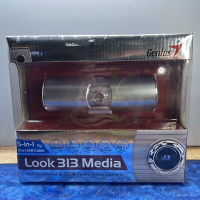 Vintage PC Genius Look 313 Media Web Cam Speaker USB Hub Retro Computing NOS