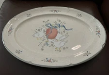 Vintage Marmalade Goose & Berries Patterned Serving Platters Farmhouse Country 