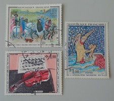 france année 1965 1457 1458 1459 oblitérés oeuvres d'art tableaux
