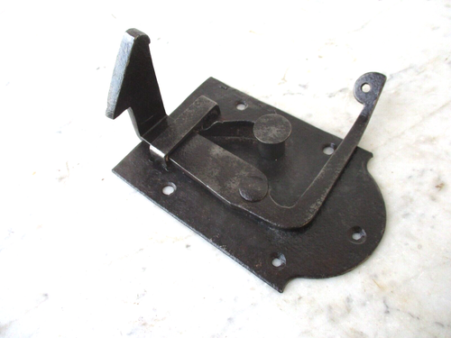 ANTIQUE SALVAGE BLACKSMITH MADE IRON DOOR LOCK HOOK RABBIT CATCH WITH ...