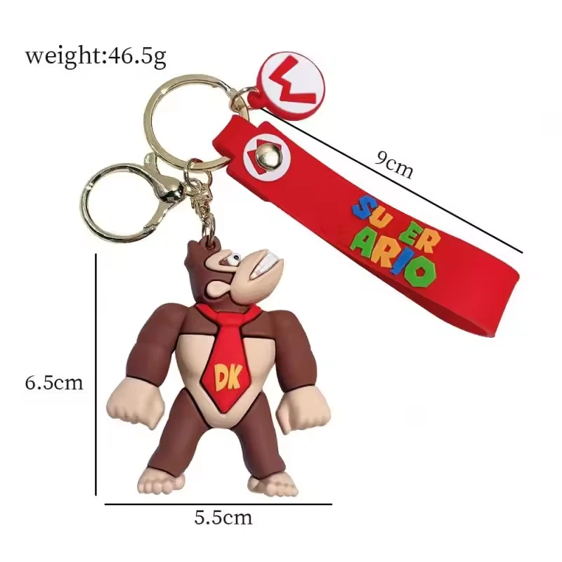 Super Mario Keychain Figure 3D Backpack Clip Keyring Pendant - Image 2 of 4