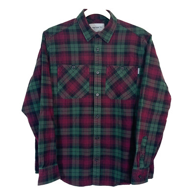 Carhartt Working In Progress Mens Long Sleeve Flannel Shirt Check Size S