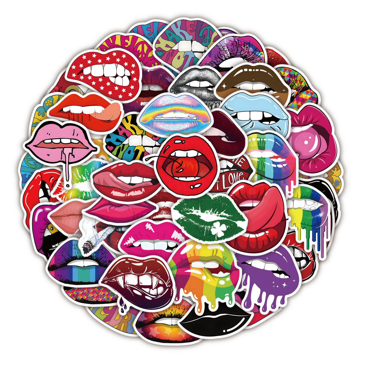 ⭐ 50 adesivi nuovi Fresh Sexy Kiss labbra/bacio labbra stile stickerbomb foto 2
