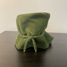 Vintage Union Made Womens Bucket Hat Green Velvet Gold Accent