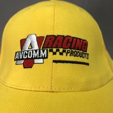 AVCOMM RACING PRODUCTS EMBROIDERED LOGO YELLOW ADJUSTABLE STRAPBACK CAP/HAT