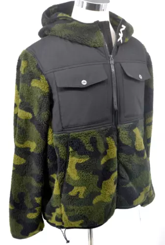 NWT Michael Kors Men's Full-Zip Olive Camo Sherpa Jacket Size S | eBay