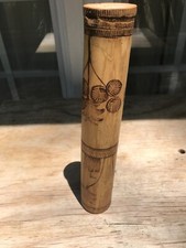 Rainstick 12 inches long  - carved with Natural Finish