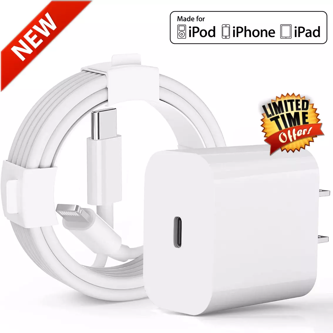 20W Cargador para iPad Pro Cable Carga Rapida para iPad Pro 12.9