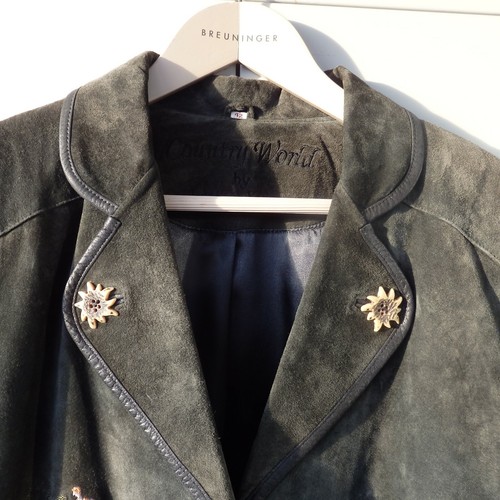 Edle Lederjacke Wildlederjacke Jacke Trachtenjanker Größe 42 Top ! - Bild 3 von 7