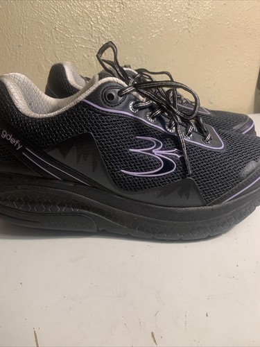 Gravity Defyer Gdefy Shoes Womens Size 8.5 Mighty Walking Sneakers Black Purple - Picture 2 of 9
