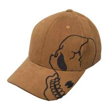 Coyote Brown Skull Biker Hat   Skeleton Motorcycle Skateboard Military Cap
