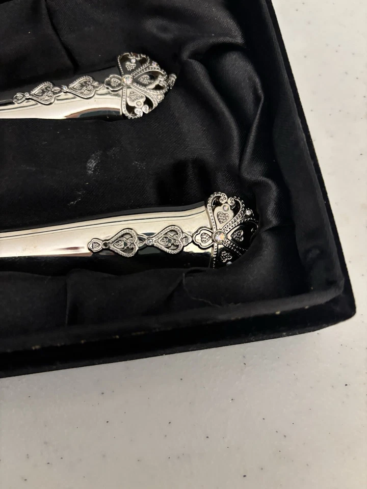 Juego de servir pasteles de acero inoxidable por Things Remembered con estuche de terciopelo. Foto 3 de 4