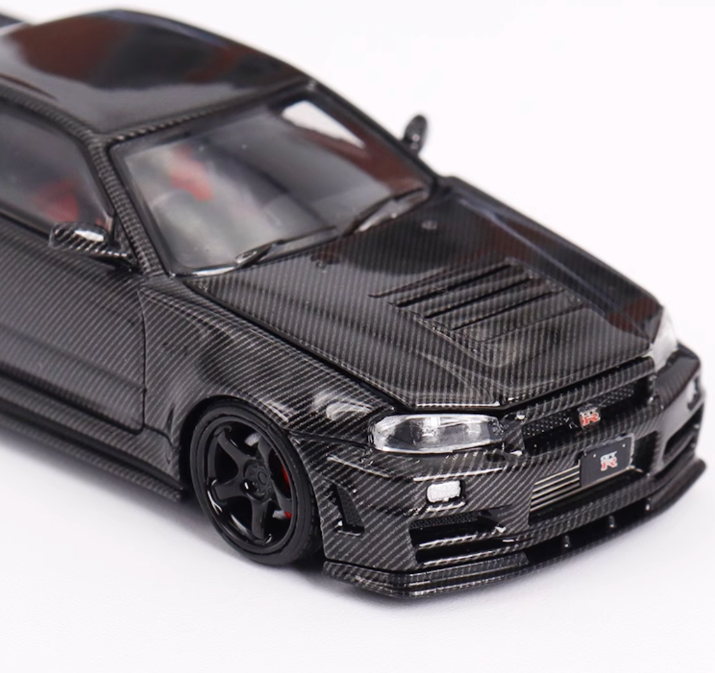 TT 1:64 JDM Carbon GTR Skyline R34 Z-Tune Figure Model