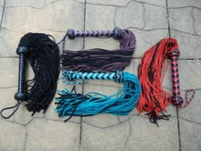 NEW 70 TAIL THUDDY Leather Flogger Whip - AMAZING Horse Training Tool - Cat