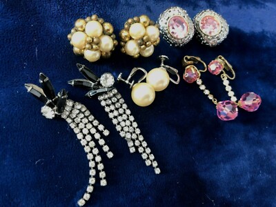 Vintage Collection of Five Different Styles of Earrings
