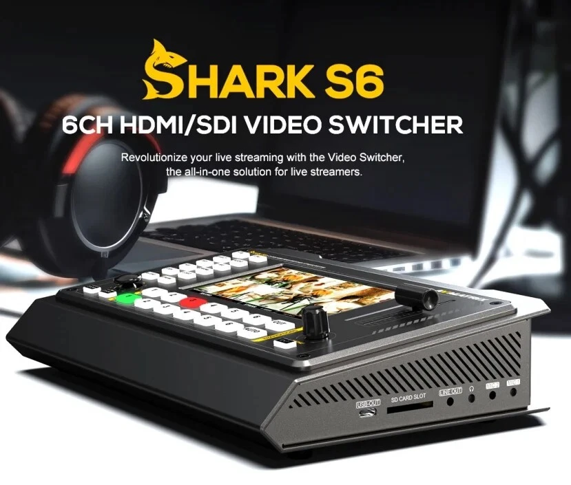 AVMATRIX Shark S6 6-CH HDMI SDI Video Switcher Panel 5inch Display PTZ Control - Image 3 of 4